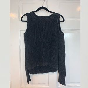 Black Knit Hollister Cold Shoulder Sweater
